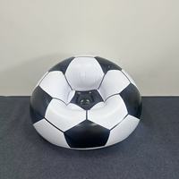 Fauteuil gonflable en forme de ballon de football, canapé portable en PVC avec design ergonomique et couleur bleu et blanc unique