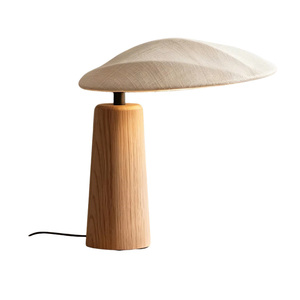 Lampada da Tavolo in Legno Massello Stile Wabi Sabi, Luce da Comodino in Quercia Naturale, Lampada da Scrivania Minimalista Nordica per Camera da Letto e Arredamento Hotel - Product Image 6