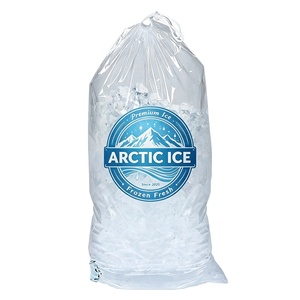 ถุงน้ำแข็ง LDPE แบบมีเชือกผูก น้ำหนักสุทธิหลากหลายขนาด 8 ปอนด์ 10 ปอนด์ 20 ปอนด์ ราคาโรงงานโดยตรง - Product Image 1
