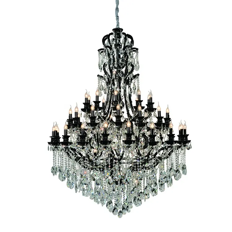 Black Light Body Transparent Crystal Chandelier Candle Crystal Chandelier Living Room Bedroom Lighting Hotel Lobby Chandelier