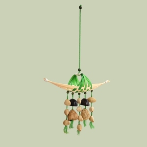 Wholesale Natural <b>Seed</b> Pod Bamboo Wind Chime Handicraft Hanging Ornament For Yoga Studio Garden Home Decor - Product Image 2