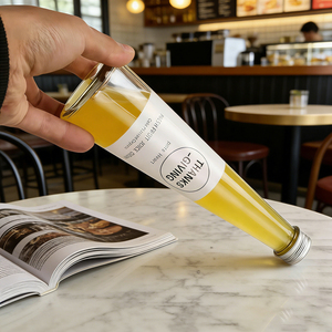 Botella de Vidrio Ergonómica en Forma de Cono, Recipiente para Jugo <span class=keywords><strong>con</strong></span> Curva Suave y Tapa Hermética para el Hogar, Cafetería, Viajes, Varios Tamaños - Product Image 6