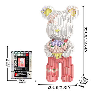 Blocs de construction en plastique pour enfants, modèle d'ours de Noël en mini-micro-particules Mpin de 32 cm, <span class=keywords><strong>jouet</strong></span> éducatif, vente en gros - Product Image 2