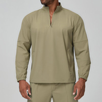 RUIQUWIN Vestes de sport à demi-fermeture éclair pour hommes respirantes à manches longues idéales pour la course à pied en plein air, le trekking, vêtements décontractés