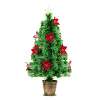 Sapin de Noël artificiel de luxe pré-éclairé de 90 cm, lumières LED multicolores, sapin de pin, décoration intérieure, haute qualité, écologique, imperméable