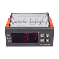 Termostato Manual STC 8080, Controlador de Temperatura de Refrigeración Digital, Dos Salidas de Relé para Incubadora, 12V 24V CA 110-220V 10a