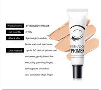 Base de Fard à Paupières Longue Durée 12ml, Imperméable, Correcteur, Formule Minérale Scintillante, Texture Crème Lactée Métallique Légère pour les Yeux