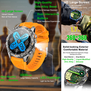 YK16 นาฬิกาสมาร์ทวอทช์ GPS สำหรับผู้ชาย แบตเตอรี่ความจุสูง 1000mAh พร้อมเข็มทิศ กันน้ำ 3ATM หน้าจอ HD ขนาด 1.7 นิ้ว รองรับการโทรผ่านบลูทูธ รุ่นใหม่ - Product Image 3