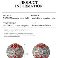 Lampe de table marocaine en mosaïque avec veilleuse LED USB pour les soirées romantiques, lumière décorative tricolore pour chambre à coucher