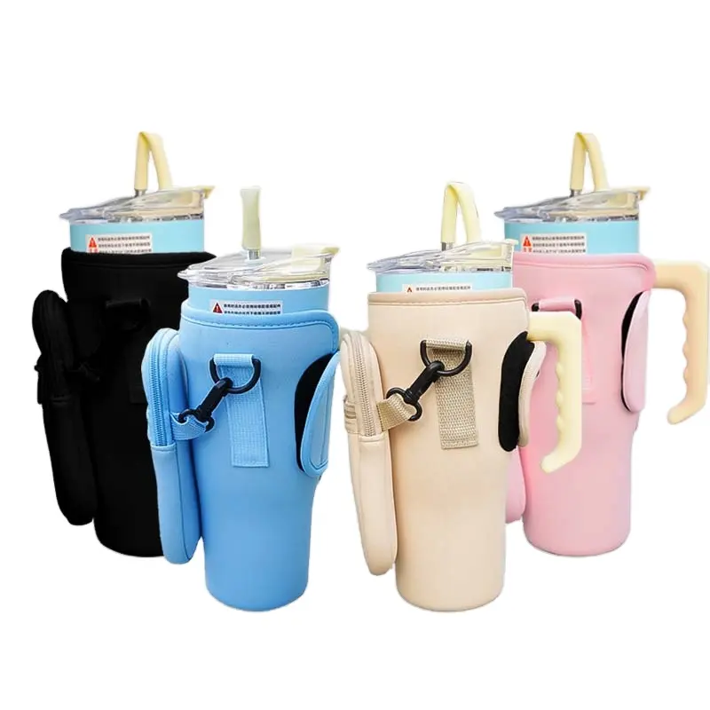 Pabrik grosir Neoprene 30 40 Oz tas Tumbler kantong botol air untuk mendaki gunung dan mendaki