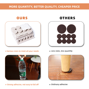 Miếng dán bảo vệ chân đồ gỗ nhiều kích cỡ, chất liệu nỉ, màu be, trắng, nâu, đen, phụ kiện nội thất - Product Image 3