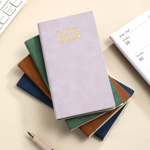 Cubierta clásica de cuero PU cuaderno de horario diario en inglés 2025 año 365 días planificador de gestión de tiempo papelería logotipo personalizado - Product Image 4