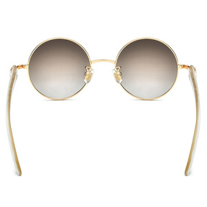 Gafas de Sol de cuerno de búfalo para hombre, gafas redondas de lujo, gafas ovaladas suntuosas, gafas de sol - Product Image 4