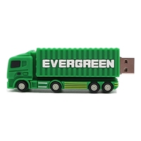 Hadiah Perusahaan 2.0/3.0 USB 2.0 Flash Drive Silikon PVC 128MB-256GB Bentuk Truk 3D Warna Kustom Garansi 3 Tahun Transfer Cepat