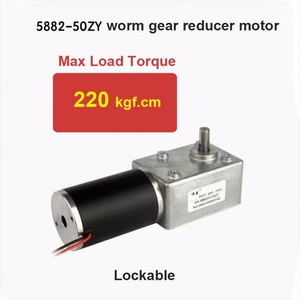 5882-50ZY 12V 24V 220KG DC <b>Worm</b> Geared Motor 1.5-296RPM Reversible Adjustable Speed With Self Lock for Electric Curtains - Product Image 2