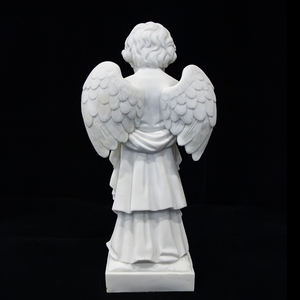 Estátua de Anjo Branco em Mármore Artificial, Estátua de Anjo Orando, Decoração Religiosa, Ornamento para Casa, Estátua Memorial - Product Image 5