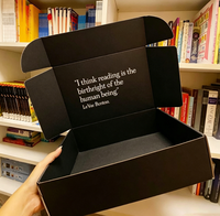 Boîte d'expédition en carton noir grand format pour vêtements, personnalisable avec logo imprimé, en carton ondulé pour l'emballage et l'expédition en gros