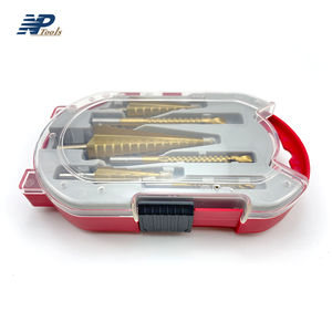 Naipu 6Pcs <span class=keywords><strong>4</strong></span>-12mm <span class=keywords><strong>4</strong></span>-20mm <span class=keywords><strong>4</strong></span>-32mm HSS Titânio Revestido Passo Brocas Set Pagoda Broca Com Caixa De Plástico - Product Image 2