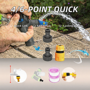 Services de fabrication sur mesure : Ensemble de raccords rapides pour robinet d'arrosage de jardin, adaptateurs de tuyau en plastique 4-6 points pour pelouse extérieure - Product Image 2