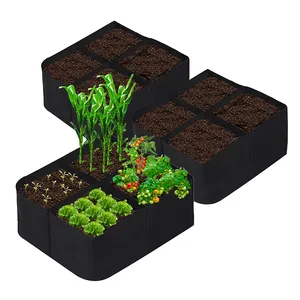 Fabric Raised Garden Beds Outdoor 2X2 Ft 4 Grids Plant Grow Bags, Breathable Vegetables Planter Raised Bed For Growing Potatoes