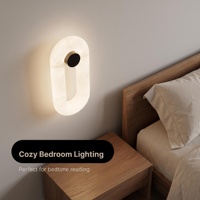 Applique Murale LED en Marbre Naturel Espagnol, Style Luxe, pour Salon, Mur de Fond, Couloir d'Hôtel, Chambre à Coucher, Chevet, Garantie 3 Ans