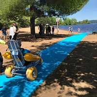 Tapis de rampe de mobilité pour plage, déroulable, anti-affouillage, pour accès handicapés, poussettes et déambulateurs pour personnes âgées