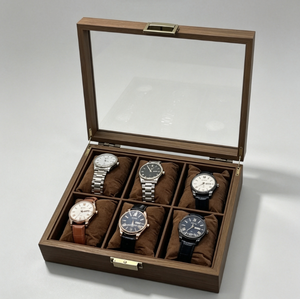 Caja de Madera de Lujo para Relojes y Joyas con Tapa Transparente, Estuche con 6 Ranuras para Exhibición y Almacenamiento de Relojes - Product Image 4