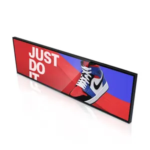 23 "35" 43 "48" 88 "Ultra geniş LCD Bar reklam ekranı 4K Video reklamlar monitör tabela streç LCD dijital raf ekran