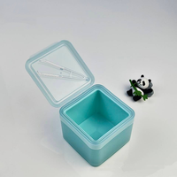 Pot carré en plastique PP à large ouverture de 300 g/300 ml pour démaquillant, acide salicylique et cotons démaquillants