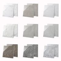 Carreaux de sol en porcelaine émaillée polie à haute brillance, aspect marbre gris clair, 900x900 mm, très vendus
