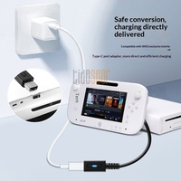 Câble de charge Tideseer PD Type-C femelle vers Wii U - Charge haute vitesse pratique, matériau PVC noir, 10 cm