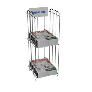 upper-scale newspaper display shelves for public area/Floor Standing Rotating Magazine Display Rack For Promotion/Supermarket