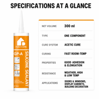 FEIDU GP-A 300ml Sealant Silikon Asetat Serbaguna Anti-Jamur Anti-Bakteri untuk Konstruksi, Kaca, Jendela, dan Pintu