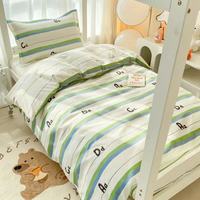 Ensemble de literie 3 pièces 100 % coton, couleur unie, moderne, 500 fils/cm², double face, pour lit simple - Essentiels pour dortoir scolaire et maison