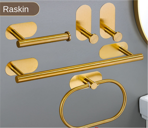 Porte-papier toilette et porte-serviettes pour salle de bain d'hôtel et d'appartement moderne - Ensemble de porte-rouleau de papier - Fixation murale - Fer - Product Image 5