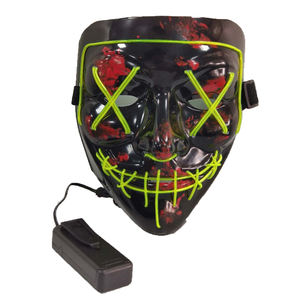 Máscara con luz LED de Halloween, máscaras de <span class=keywords><strong>purga</strong></span> con modos de iluminación, máscara de miedo para Festival, Cosplay, fiesta de disfraces de película - Product Image 6