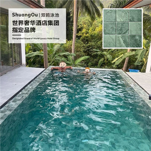 Carreaux de céramique en mosaïque imitation marbre naturel style Phuket, surface antidérapante pour villas, gîtes et piscines extérieures - Product Image 4