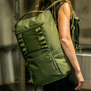 Sac à dos de randonnée transfrontalier 20 pouces vert militaire avec bretelles réglables pour sports de plein air unisexe couleur unie - Product Image 1