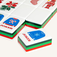 Puzzle de Noël en forme de tuiles de Mahjong, 5 couches, acrylique, 160 pièces, portable, pliable, écologique, pour les fêtes en famille