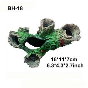 Reptile Hideout Box Résine Arbre Tronc Cacher Cave Box Tortue Habitat Basking Platform Cachette Cave Petit Animal Serpent Reptile Hide - Product Image 4