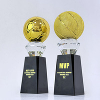 Trophée de football et de basketball en cristal couleur or, argent, bronze, plaque de récompense MH-T73