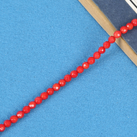 Vente en gros de perles de corail rouge naturel à facettes de 2/3/4/6/8mm pour la fabrication de bracelets et de colliers