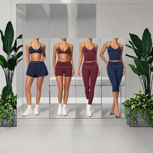 Ensemble de yoga pour femmes, ensemble de vêtements de sport 6 pièces, soutien-gorge de sport à bretelles, short taille haute, leggings, tenue de fitness - Product Image 3