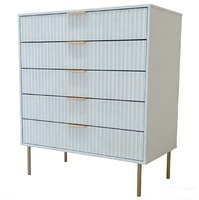 Armoire moderne en MDF à motif ondulé avec 5 tiroirs pour chambre à coucher, salon, hôtel, armoire pour salons