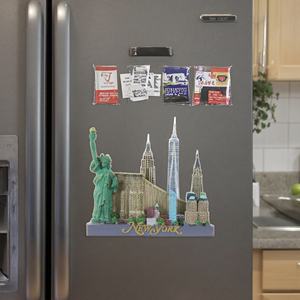 Aimant de réfrigérateur personnalisé OEM 3D avec l'image de la silhouette de New York, aimant de réfrigérateur en métal avec lettres mignonnes, souvenir de voyage, cadeau - Product Image 4