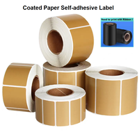Imprimante à transfert thermique étiquette en papier couché 40*30 étiquette autocollante à trois épreuves autocollant Carton papier d'impression de codes à barres marron