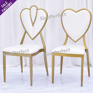 Factory Stackable Phoenix Napoleon Metal Heart Shape White Good House <b>Wedding</b> <b>Bride</b> Chair - Product Image 1