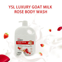 Offre Spéciale OEM marque privée douche biologique à la fraise au lait de chèvre gel douche blanchissant rajeunissant