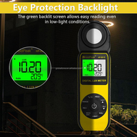 HoldPeak HP-881D Luxmètre numérique portable 0,1-400 000 LUX Jaune Pile 3V AAA Détecteur rotatif à 270°