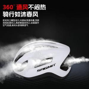 Casco de Ciclismo SAGMIT Blanco Brillante Unisex, Equipo de Seguridad para Bicicleta de Montaña y Carretera - Product Image 3